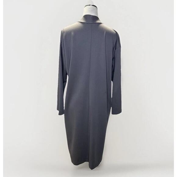 Eileen Fisher Cardigan Womens Medium Gray Open Front Long Jacket Tencel Blend - Picture 3 of 9